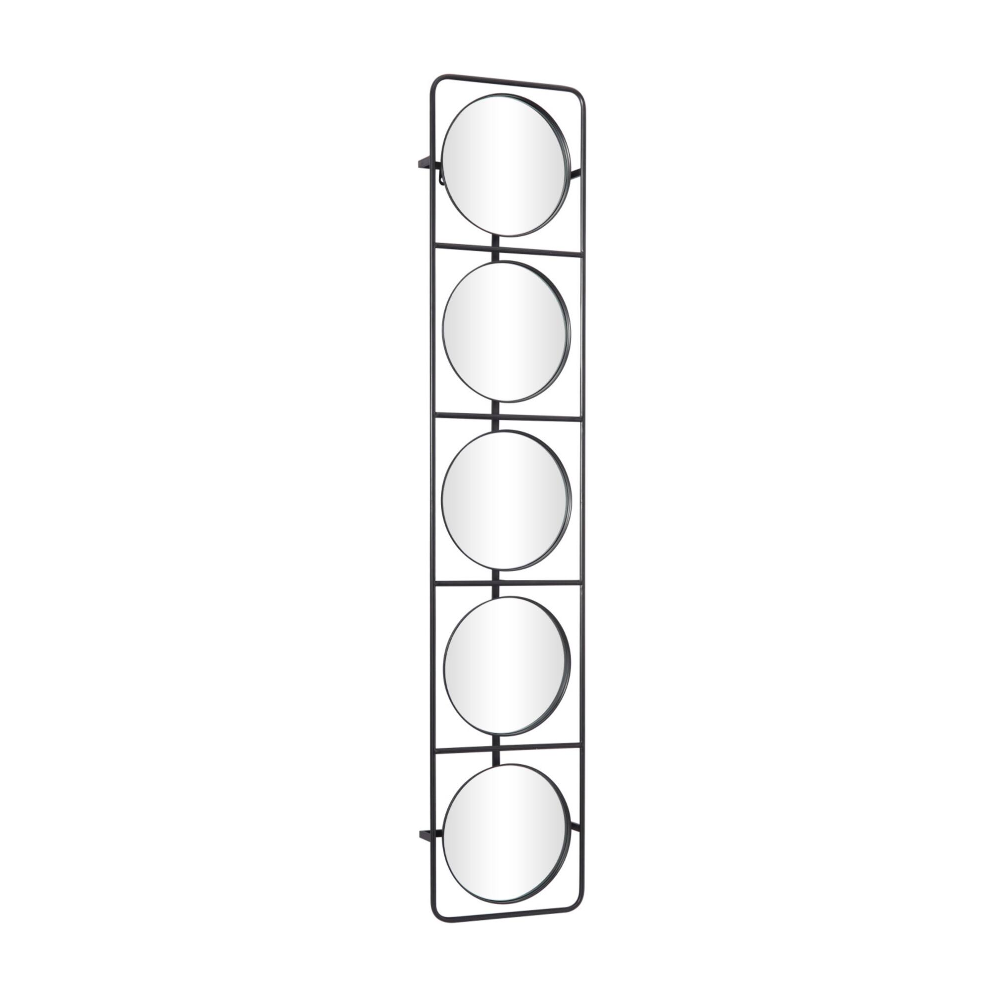 Black Modern Wall Mirror, 12" x 3" x 58"